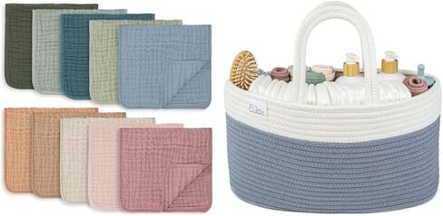 مجموعة أقمشة التجشؤ من الموسلين ومنظم لعلبة الحفاضات من كومفي كابز in Kuwait