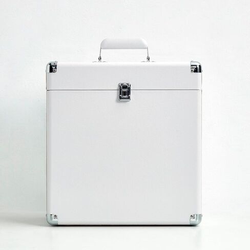 Artemis Vinyl Record Storage and Carrying Case, Fits all Standard Records - 33 1/3, 45 and 78 RPM, Holds 30 Albums, Perfect for your Treasured Record Collection (White) in Saudi Arabia