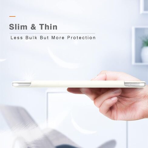 حافظة مغناطيسية لجهاز iPad Air 6/5/4، حافظة ذكية نحيفة لجهاز iPad Air الجيل الخامس/ الرابع 10.9 بوصة موديل 2022/2020، حافظة بحامل ثلاثي الطي، خاصية النوم/الاستيقاظ التلقائي، حافظة لجهاز iPad Air 11 بوصة 2024 (أبيض) in Kuwait