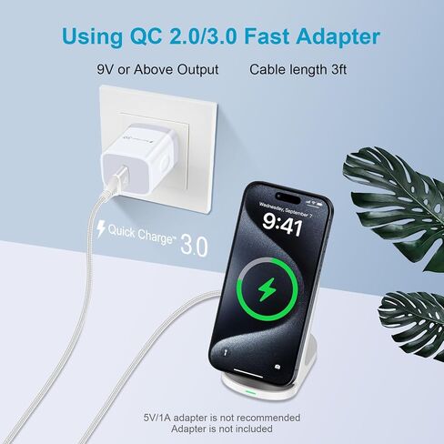 15W Samsung Fast Wireless Charging Station for Galaxy S24/S24 Ultra/S23/S22/S21/S20/S10e/Z Flip 5/4, iPhone 15 14 13 12 Pro Max, Wireless Phone Charger Stand for Pixel 8 Pro/8/7a/7 Pro/7/6 Pro/6/5/4XL in Saudi Arabia