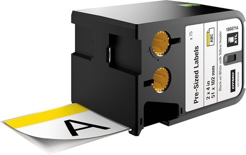 DYMO Industrial Pre-sized Safety Labels for DYMO XTL Label Makers, Black on White with Blue Header, 2"x4", 1 Roll (1868715) in Saudi Arabia