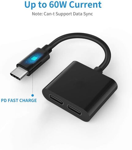 موزع USB C، 2 في 1 USB C إلى محول صوت وشحن USB C مزدوج ومحول سماعة رأس USB C متوافق مع iPhone 15/15Pro/15Pro Max وGoogle Pixel 7/6/5 وSamsung Galaxy S23 S22 S21 والمزيد in Saudi Arabia