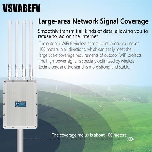 AX1200 Outdoor WiFi 6 Extender Long Range, Dual Band Outdoor Wireless Access Point Bridge with 4 High Gain Antennas, Gigabit Port, Poe Powered, Support MU-MIMO, Seamless Roaming, Cloud Access in Saudi Arabia