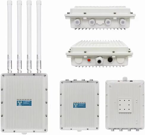 AX1200 Outdoor WiFi 6 Extender Long Range, Dual Band Outdoor Wireless Access Point Bridge with 4 High Gain Antennas, Gigabit Port, Poe Powered, Support MU-MIMO, Seamless Roaming, Cloud Access in Saudi Arabia