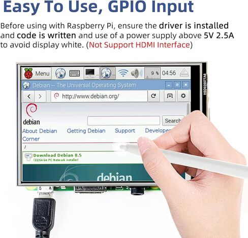 شاشة لمس iPistBit مقاس 3.5 بوصة، شاشة LCD TFT SPI مقاس 480 × 320 بوصة متوافقة مع Raspberry Pi 5/4/3/2/Zero/B/B+ in Kuwait