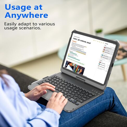حافظة TQQ Touch لجهاز iPad (A16) الجيل الحادي عشر/العاشر مع لوحة المفاتيح in Kuwait