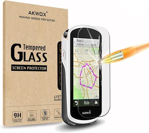 (عبوة من 4) واقي شاشة من الزجاج المقوى لـ Garmin Edge 1030، AKWOX 0.3 مم 9H واقي صلب مقاوم للخدش لـ Garmin Edge 1030 in Kuwait