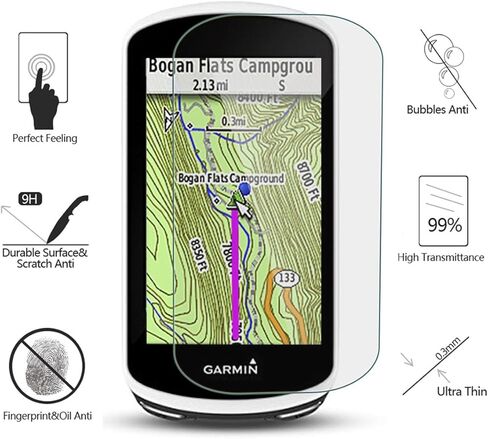 (عبوة من 4) واقي شاشة من الزجاج المقوى لـ Garmin Edge 1030، AKWOX 0.3 مم 9H واقي صلب مقاوم للخدش لـ Garmin Edge 1030 in Kuwait