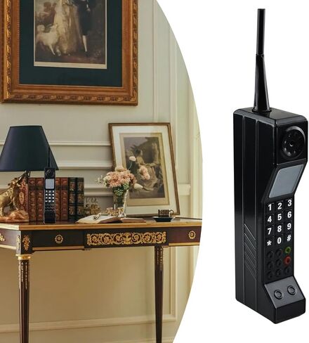 زخرفة الهاتف الخليوي من الطوب الرجعية، الرجعية 80s 90s الطوب الدعائم الهاتف حلية نموذج خلوي لمحاكاة التصوير الفوتوغرافي، الطراز القديم بيجر بيبرز نموذج لديكورات الحفلات ديكور المنزل المرحلة الأسود in Saudi Arabia
