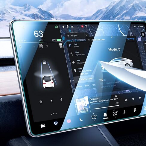Screen Protector Compatible with Tesla Model 3 / Model Y 17" Center Control Touch Screen Car Navigation Tempered Glass Accessories in Saudi Arabia