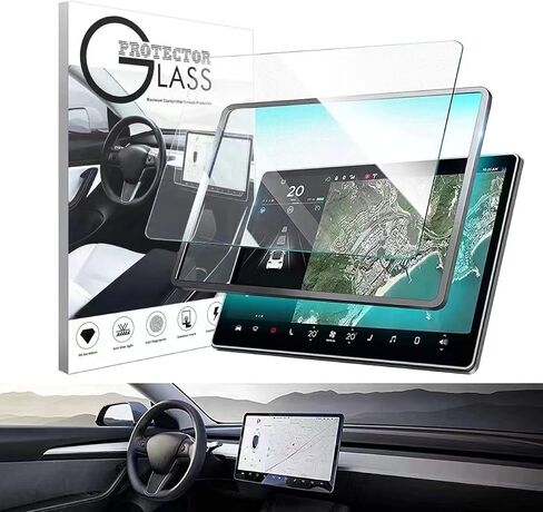 Screen Protector Compatible with Tesla Model 3 / Model Y 17" Center Control Touch Screen Car Navigation Tempered Glass Accessories in Saudi Arabia