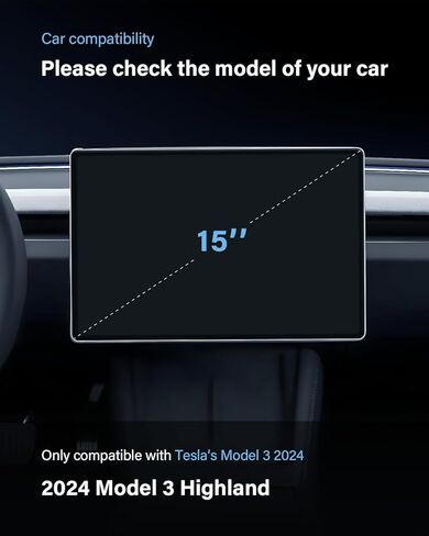 لـ 2024 Tesla Model 3 واقي شاشة Highland [مضاد للوهج] شاشة لمس 15 بوصة وشاشة خلفية 8 بوصة فيلم AR متوافق مع الطراز 3 Highland - HD واضح/مضاد لبصمات الأصابع/ 4 عبوات in Kuwait