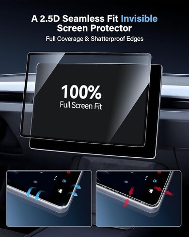 لـ 2024 Tesla Model 3 واقي شاشة Highland [مضاد للوهج] شاشة لمس 15 بوصة وشاشة خلفية 8 بوصة فيلم AR متوافق مع الطراز 3 Highland - HD واضح/مضاد لبصمات الأصابع/ 4 عبوات in Kuwait