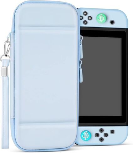 حقيبة حمل TNP لجهاز Nintendo Switch - حقيبة سفر OLED سهلة الحمل مع حزام معصم قابل للإزالة، حافظة رفيعة لجهاز Nintendo Switch مع 10 وحدات تخزين لبطاقات الألعاب و4 أغطية لمقبض الإبهام in Saudi Arabia