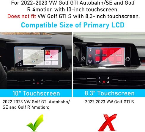 TTCR-II متوافق مع واقي شاشة 2022-2024 Volkswagen Golf GTI وGolf R مقاس 10 بوصة، واقي شاشة لمس من الزجاج المقسى لـ 2022-2024 VW Golf GTI Autobahn SE وGolf R 4motion Navigation Display (10 بوصات) in Kuwait