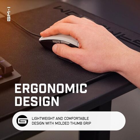 ماوس الألعاب GM-1 – مستشعر بصري HyperGlide – إعداد التوصيل والتشغيل – تصميم مريح – إضاءة LED – رمادي قمري in Saudi Arabia