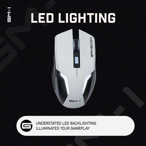 ماوس الألعاب GM-1 – مستشعر بصري HyperGlide – إعداد التوصيل والتشغيل – تصميم مريح – إضاءة LED – رمادي قمري in Saudi Arabia