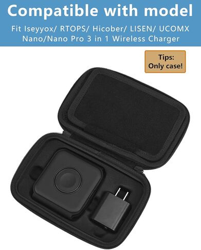 Case Compatible with, Iseyyox, RTOPS, Hicober, LISEN, UCOMX Nano/Nano Pro 3 in 1 Wireless Charger/Magnetic Foldable 3 in 1 Charging Station, Hard Travel Carrying Case, Home Storage Case in Kuwait
