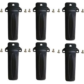 6Pack KBH-10 Belt Clip Compatible for Kenwood TK-270G TK-272G TK-2200 TK-3200 TK-388G TK-2100 TK-2118TK-3300 TK-280 TK-380 TK-290 TK-390 TK-260G TK-2302 TK-3302 Radio, Black