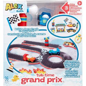 ALEX: Tub Time Grand Prix - 32 Piece Bath Time Toy Set, Car & Racetrack Playset, Foam Pieces, Water Squirting Cars, Water Toy, Kids & Toddlers Ages 3+
