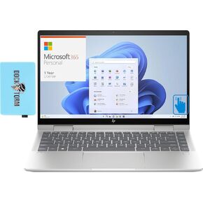 HP Envy x360 Home & Business 2-in-1 Laptop (Intel Core 5 120U 10-Core, 8GB RAM, 1TB PCIe SSD, Intel Graphics, 14.0" 60 Hz Touch Win 11 Pro) with MS 365 Personal, Dockztorm Hub