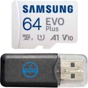 Samsung microSDXC EVO Plus 64GB Memory Card for DJI Drones works with Avata, Avata 2, Goggles 2, and Mini 4K (MB-MC64KA) U3 A2 V30 Class 10 Bundle with 1 Everything But Stromboli Micro SD Card Reader