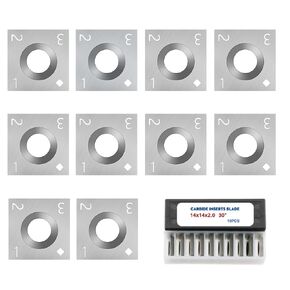 12mm Square Carbide Inserts 12x12x2.2mm Wood Lathe Turning Tools for Replacement CNC Spoilboard Surfacing Router Bit Cutter Head Spiral Helical Planer 10pcs