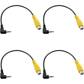 2.5mm Male to RCA Cable Fit 4PCS 2.5mm Stereo Male to RCA Female Jack Video Adapter
