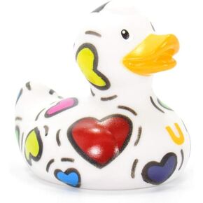 Pop Heart (mini) Rubber Duck by Bud Ducks | Elegant Gift Ready Packaging - "Living in a bubble of love!" | Child Safe | Collectable