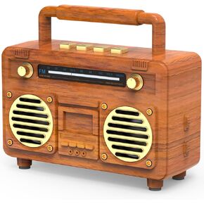 Mini Retro Bluetooth Speaker, Gift for Men Women Teens, Vintage Decor Aesthetic for Room Home Desk Bedroom Office Kitchen Accessories, Small Wireless Speaker with Stereo Sound, Support TF Card, USB