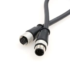 Eonvic Industrial M12 8 Pin Male to Female Aviation Sensor Connector Waterproof M12 A Code Shielded Signal Cable (5M/16.4ft)