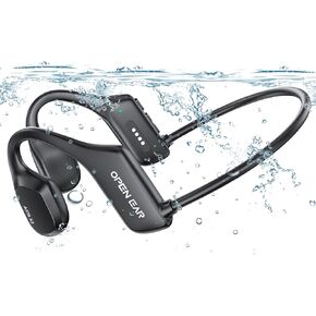 Bone Conduction Headphones, Waterproof Swimming Headphones, Open Ear Bluetooth 5.3 Headphones, Built-in MP3 16G Memory, Wireless Earphones Underwater Headset for Swimming, Sports, Running, Cycling