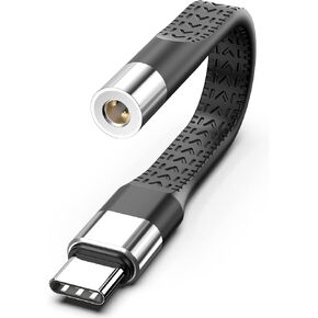 USB C to 3.5mm Female Adapter, Type C to Headphone Aux Jack Dongle 24bit/96kHz HiFi DAC, Compatible with Samsung Galaxy S23 S23+ S23 Ultra, MacBook, Pixel (Grey) and More