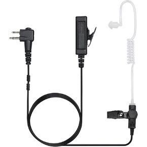 Earpiece for Motorola CLS1110 CLS 1410 CP200 CP200D RDM2070D Walkie Talkie Headset with Mic and PPT Two Way Radio Surveillance Security 2 Pin Ear Piece Acoustic Tube