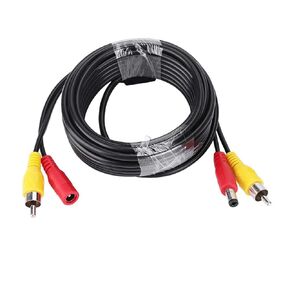 RCA + AV Audio Video Power Cable Wire Analog Cameras and HD Camera Video Cables Monitoring AV Cables (5m)