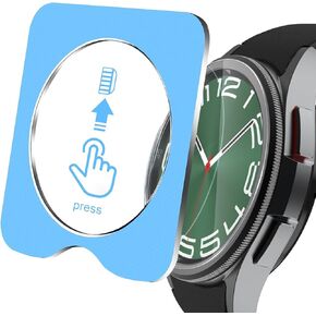 [عبوة من قطعتين لساعة Samsung Galaxy Watch 7 Ultra 47 مم واقي شاشة من الزجاج المقوى، أداة تركيب محاذاة تلقائية لفيلم حماية صلابة 9H مضادة للخدش
