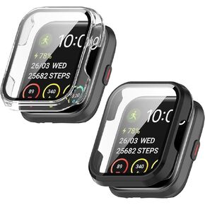 RuenTech Compatible with SKG V7/V7 Pro Smart Watch Case Cover, Screen Protector with Tempered Glass Film PC Protective Case for SKG V7 Smart Watch (6-Pack)
