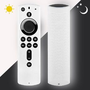 2nd Gen Firestick Remote Cover Case, Silicone Remote Cover Case Compatible with 4K Firetv Stick, Firetv Remote Cover Case, Shockproof Firetv Remote Cover,Glow White