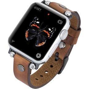 Venito Perugia Leather Band for Apple Watch Band 49mm 45mm 44mm 42mm 41mm 40mm 38mm Women Men, Top Grain Genuine Leather Replacement Strap for iWatch Ultra2 Ultra SE2 SE Series 9 8 7 6 5 4 3 2 1