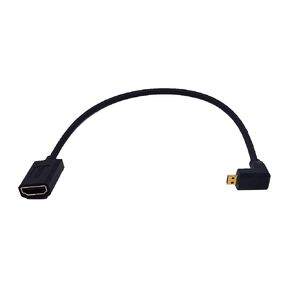 1ft Micro HDMI to HDMI 8K Cable, 2.1 Version 48Gpbs Right Angle Micro HDMI Male to Straight HDMI Male UHD 3D Cable for Xbox PS4 PS5 TV Switch, 8K@60HZ
