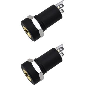 3.5mm Diameter 3 Pins Audio Mount Jack with Nut Smooth Converting More Portable Neat Install Tight Space Friendly Hold Sturdy Stereo Panel AUX Connector 2 Pcs for Headphones Vintage Boom Box