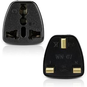 BoxWave Universal to UK Plug Adapter - Universal Plug adapter- AUS, EU, UK, US Charger (Black)