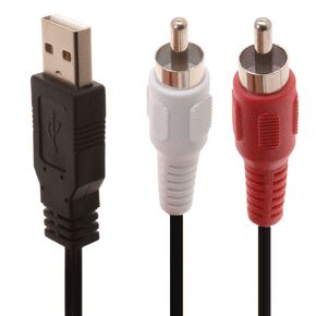 USB to RCA Cable, RCA to USB Cable, USB 2.0 Male to 2 RCA Male Video AV A/V Converter Camcorder Audio Capture Card Splitter Adapter Cable Cord for TV/Mac/PC
