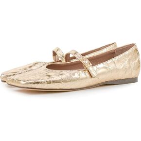 Landjiablue Women's Ballet Flats Squared Toe Low Heels Shoes for Women