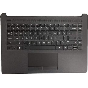 Replacement for HP 14-cm 14T-CM 14Z-CM 14-CK 14-ck 14-cm 14-dg 14q-cs 14q-cy Laptop Upper Case Palmrest Keyboard Assembly Part L23239-001 6070B1306301 Top Cover Black