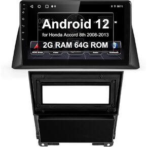 Car Radio Stereo for Honda Accord 8th 2008 2009 2010 2011 2012 2013, 10 inch Touchscreen GPS Navigation, Wireless CarPlay/Android Auto, IPS Touchscreen, Bluetooth, FM/RDS Radio, 2GB RAM 64GB ROM