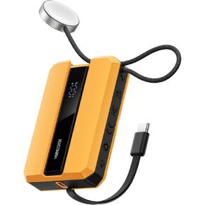 VEEKTOMX PD 30W Power Bank Fast Charging with Built-in Cable for iPhone, Small Portable Charger 10000mAh, Portable Apple Watch Charger, Compact Battery Pack for iPhone 14/13/12/11/iWatch, Green