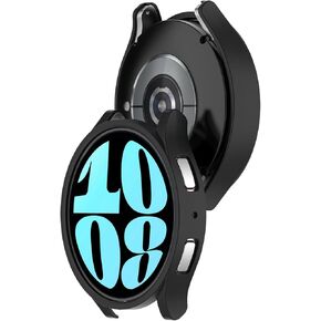 Compatible with Samsung Galaxy Watch 6 40mm PC Protective Case Cover, Smartwatch Protective Case Cover Shell Soft and Durable Watch Accessories(Black)