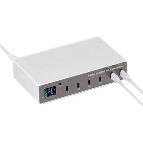 140W 6 Port PD USB C Charging Station,Portable Fast Charger with LCD Display Suitable for Multiple Devices
