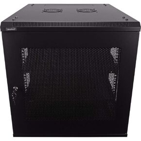 Navepoint 12U Deluxe IT Wallmount Cabinet Enclosure 19-Inch Server Network Rack with Locking Perforated Door 24-Inches Deep Black with/Shelves